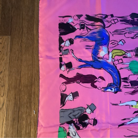 Hermes “Paddock”Pink and Purple Patterned Scarf - Picture 5 of 9